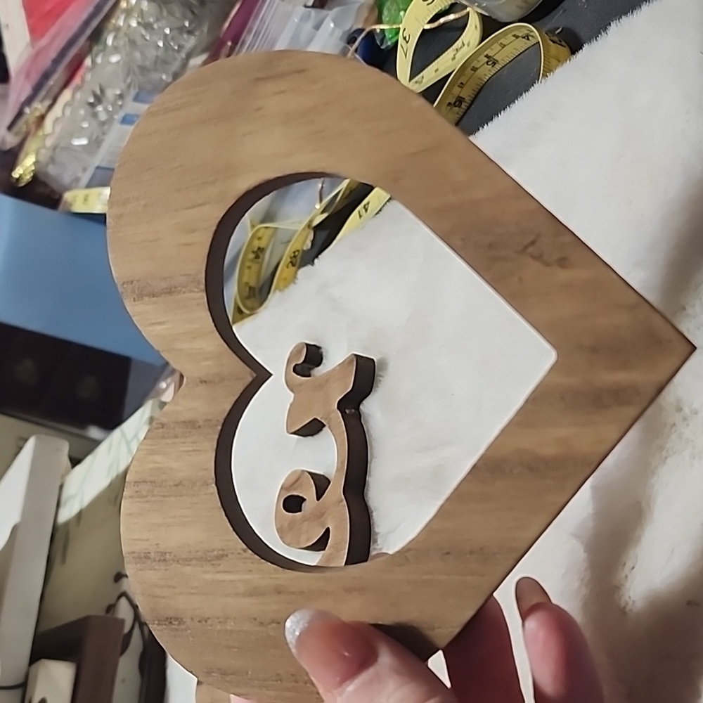 VINTAGE WOODEN WALL HANGINGS. GATHER & HEART SHAPE. - Picture 2 of 5